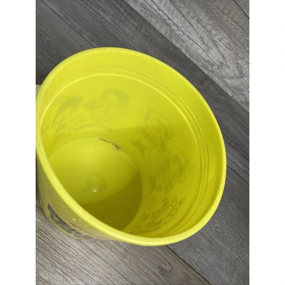 Vtg Kroger‎ Peanut Butter Sand Pail Yellow Kids Graphics 5 Pound Bucket No Lid